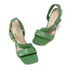 Soft Belt High-Heeled Sandals Bekväma fot som täcker sandaler Fysisk butik