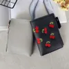 Fashion Women Girls Short Wallet Small PU Leather Cherry Embroidery Coin Purse Card Holders Lady Girl Mini Money Bag43336761121529