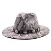 قبعات الرجال الغربية رعاة البقر الجاز قبعات بنما ديربي فيدورا القبعات النساء الرجال الأفعى الفرقة حزام الهيب هوب واسعة بريم الشتاء القبعات النساء الرجال