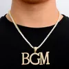 Hip Hop nom personnalisé bulle cubique zircone Bling combinaison mots glacé chaîne pendentifs colliers pour hommes bijoux 0927254W4960593