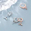 Genuine Fashion 925 Sterling Silver Mermaid Tail Dazzling Hoop Earring For Women Sterling-silver-jewelry Gift