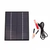 BUHESHUI Portable 12V 5.5W Solar Panel Power Bank DIY Solar Charger External Battery for Car W/Crocodile