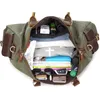 Duffelväskor Mens Canvas Duffle Bag Big Travel Overdized Weekender Overnight Vintage Stor kapacitet.