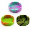 Portable Camouflage Ashtray Soft Silicone Ashtray Pluminous Tray Bracket Anti-boiling Multicolor Smoking Accessories tools 9063