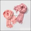 Shawls Scarves & Wraps Hats, Gloves Fashion Accessories Solid Color Women Scarf Winter Hijabs Tassel Long Lady Cashmere Drop Delivery 2021 N