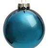Promotion - 5PCS / PAK, Home Event Party Christmas Xmas Décoration Ornement 80mm Verre Peint Bleu Bauble Ball 201203