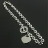 Set di braccialetti con collana d'amore in argento 925 Set di gioielli con dichiarazione di matrimonio Collane con ciondolo a cuore Set di braccialetti 2 in 1259d