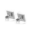 S925 Sterling Silver Geometrisk Square Stud Örhängen Bling Ice Out Hip Hop CZ Örhänge för män Smycken