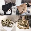 faux fur leopard print bag