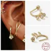 Hoop Huggie Canner Real 925 Sterling Silver örhängen för kvinnor Luxury Gold Color Piercing Earring Earings Fine Jewelry Gift Pendientes1