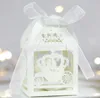 Hela 2016 50st White Laser Cut Enchanted Carriage Marriage Box Pumpkin Carriage Wedding Favor Boxes Present Box Candy Box291s