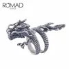 Band Ringar Punk Animal Dragon Ring 100% Real 925 Sterling Silver För Män Kvinnor Vintage Retro Party Unisex Smycken Z41