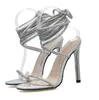 Donna Pompe Dress Scarpe Sexy Donne Strass String Sandals Sandali Tacchi alti Design Hollow Out Summer Party Prom Shoe 11cm