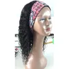 Onda de água brasileira bandana peruca cabelo humano virgem cabelo encaracolado brasileiro fácil instalar peruca de cabelo encaracolado com headband9503125