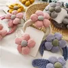 2pcs 여자 꽃 머리 핀 머리 넥타이 세트 아기 양모 bb 클립 scrunchies 어린이 헤어 액세서리 barrettes 헤어 로프