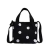 Fashion Vintage Women Canvas Handbags 2021 New Arrival Female Casual Polka Dot Zipper Simple Shoulder Bags310Y
