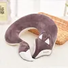 Beauty Animal Cotton Plush U Shape Neck Pillow Travel Car Home Pillow Nap Pillow Health Care with Eye Mask