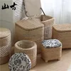 Clothing & Wardrobe Storage Rattan Stool Can Sit On The Pier Sofa Household Low Shoe Solid Wood Door Replacemen