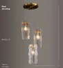 [Ondulation de l'eau] Longs lustres de luxe allumant les escaliers Duplex bâtiment Villa moderne LED lampe suspendue en verre luminaires d'intérieur