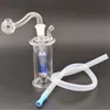 Mini Glass Oil Burner bong with Automatic LED light Bubbler water Bong Ash Catcher recycler Oil Rigs with 10mm male glass oil burner pipe