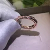 Europa Amerika Mode Stijl Ring Mannen Dame Vrouwen 925 Zilver Gegraveerde B Initialen Glad oppervlak Slangenringen US5-US10 2 Color271e