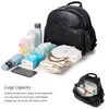 Fashion Maternity Nappy Changing Bag for Mother Black Large Capacity Diaper with 2 Straps Travel Backpack Baby 220225