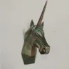 One horned horse Decorative Objects retro home bar club KTV shopping mall supermarket wall decoration bronze