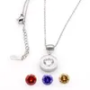 Mode multolor ronde edelsteen hanger ketting drie zirkoon sieraden voor vrouwencadeau