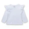 Herfst Spring Baby Lace T-shirts Tops Gestreepte Effen Kleur Lange Mouw Fly Sleeve T-shirt Kleding Zuigeling Peuter Jongens en Meisjes T-shirts T-shirt Kleding M3988