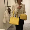 冬2021ソリッドカラーの新しいスタイルの外国のファッションワニパターンワンショルダートートバッグ女性の韓国のハンドバッグ母
