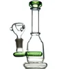 6 bong in vetro Mini manciate di bottiglie stile impianti petroliferi Dab Rig Pipa ad acqua per fumatori Bong in vetro ciclonico Colori assortiti su richiesta