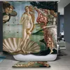 180cm * 180cm Europe Style Polyester 3D Rideau de douche Naissance de Jésus Peinture à l'huile Modèle Rideau de bain imperméable pour salle de bain LJ201130