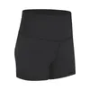 Dubbelzijdige matte yogashort Hoge taille Heupelastische slanke hardloopbroek voor dames Workout Fitness Hotpants Biker-tennisshorts