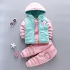 Yeni Bebek Erkek Kızlar Noel Karikatür Kış Kapüşonlu Peluş Sıcak Yelek Ceket + Kazak + Pantolon 3 adet Bebek Çocuk Spor Suit 201031