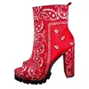 Boots Totem Printing Lady Casual Plus Size Women Ankle 2021 Autumn Winter Fashion Zipper Mouth Square Heels Boot1