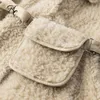 Fansilanen lã também enfrentam casaco de pele faux mulheres outono inverno cordeiro pele de pelúcia jaqueta feminina verde carneiros pelúcia casual casual casual 201210