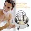 3 in 1 Men's Shaving Set Shaving Brush Stand Soap Bowl for Badger Hair Cleaning Male Shaving Kit