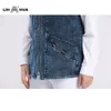 lih hua women s plus size disual denim stest stockinet المرونة العالية الجينز السترة LJ201021