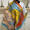 new style women's square scarves shawl 100% twill silk multi color print pattern size 130cm - 130cm