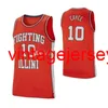 일리노이 파이팅 Illini 10 Drew Cayce Basketball Jersey 11 Greg Eboigbodin 12 Leron Black 13 Mark Smith Men 's Stitched Custom Number 이름