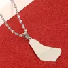 Colliers avec pendentif carte de l'île de la Barbade en acier inoxydable, bijoux de cartes de pays à la mode
