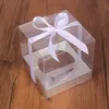 Boîtes à cupcakes transparentes Emballage cadeau 9 * 9 * 9 cm Boîte à gâteaux en PVC simple Boîte à muffins en gros pour la fête