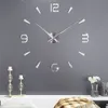 아크릴 대형 벽 시계 스티커 음소거 거실 장식 DIY 3D 벽 시계 현대 디자인 거울 벽 스티커 T200601
