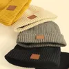 США Марка дизайнер Winter вязанные CH Beanie Этикетка зима вертикальный Вязаные шерсти Cap Unisex Складки Повседневный Шапочки Hat 5color Верхнее качество