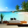 Custom Self-Adhesive Waterproof Mural Wallpaper Modern 3D Seascape Beach Wall Sticker Living Room TV Bedroom Home Decor Frescoes 201009