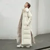 Płaszcz zimowy płaszcz Kobiety Xlong z kapturem ciepłe parkas gruba kurtka żeńska snow noszenie marca plus size 3xl Orwindny 201210
