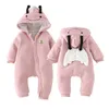 Baby Boy Cartoon Sika Deer Robe con Zipper Newborn Crawler Girl Girl Vestiti Q1114