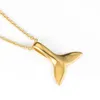 Pendant Necklaces Chic Charm Gold Mermaid Fish Tail Statement For Women Stainless Steel Animal Tails Necklace Jewelry Accessorie12974643