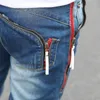 Batmo autunm male Zipper pockets blue jeans men's clothing trend slim small trousers male casual pencil pants 201128