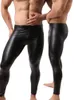 Herrenhosen Großhandel-Mode Herren Schwarz Kunstleder Lange Hosen Sexy Und Neuheit Dünne Muskelstrumpfhosen Leggings Slim Fit Enge Männer Hose1